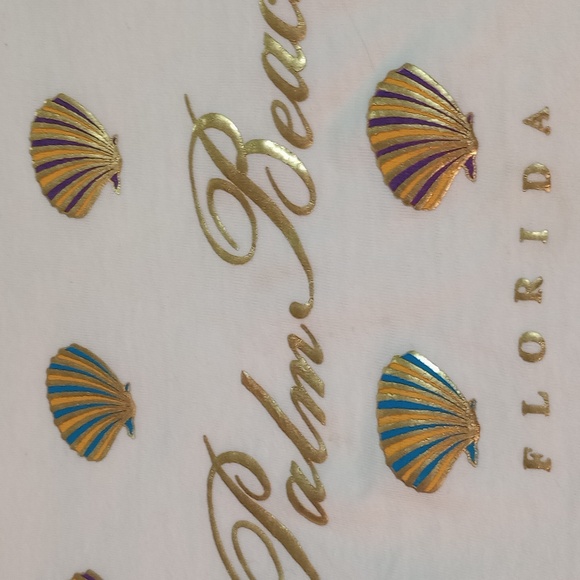 🥰3/$25NWOT ONEITA Ladies Power T Preshrunk 100% Cotton PALM BEACH Ivory T-Shirt - Picture 3 of 5